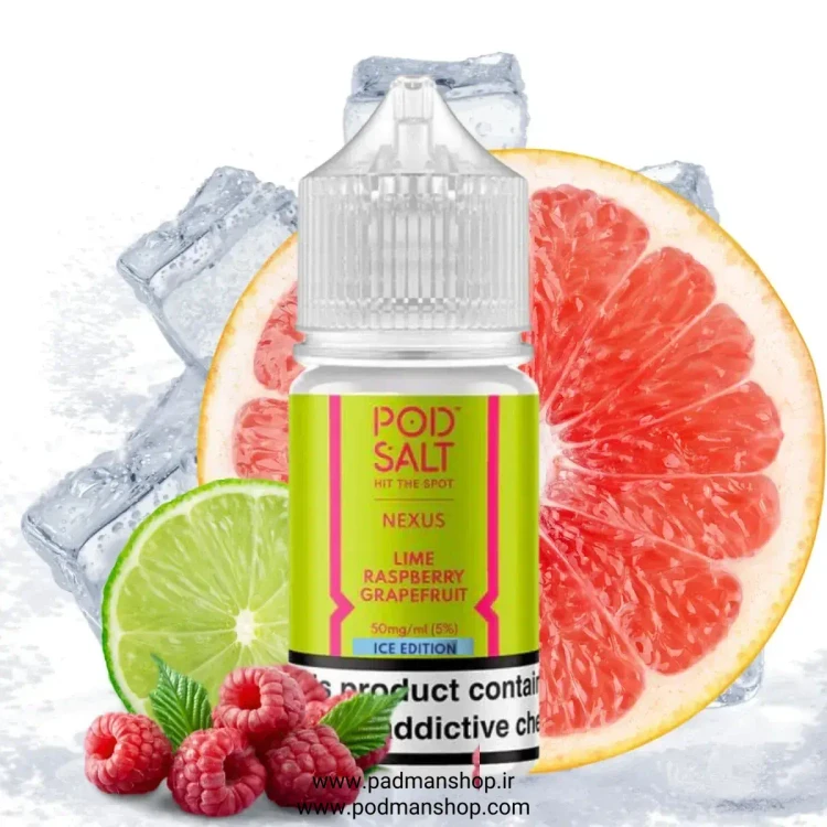 1730989371_90389.webp سالت لیمو رزبری گریپ فروت پادسالت PodSalt Nexus LIME RASPBERRY GRAPEFRUIT Salt Nicotine ICE EDITION - Image 1