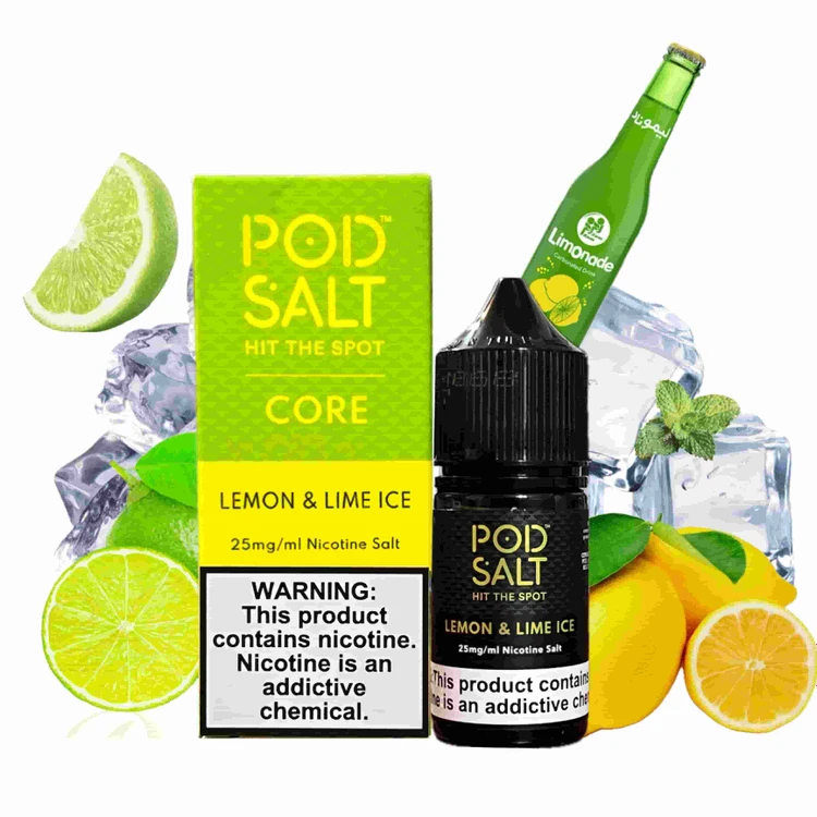 1734974174_76419.webp سالت لیمو پادسالت PodSalt core LEMON & LIME ICE Salt Nicotine - Image 1