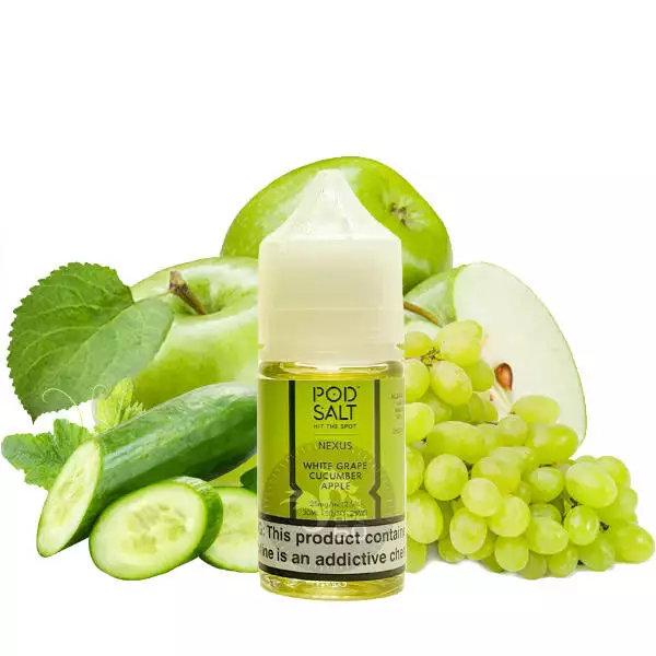 POD-SALT-WHITE-GRAPE-CUCUMBER-APPLE-2.webp سالت انگور سیب سبز خیار پادسالت PodSalt Nexus White Grape Cucumber Apple ICE EDITION - Image 1