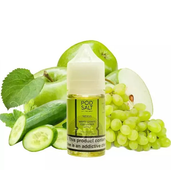 1694690613_15840.webp سالت سیب خیار انگور سفید پادسالت Pod Salt Nexus White Grape Cucumber Apple (Pro Green) 30ml Nicotine Salt - Image 1