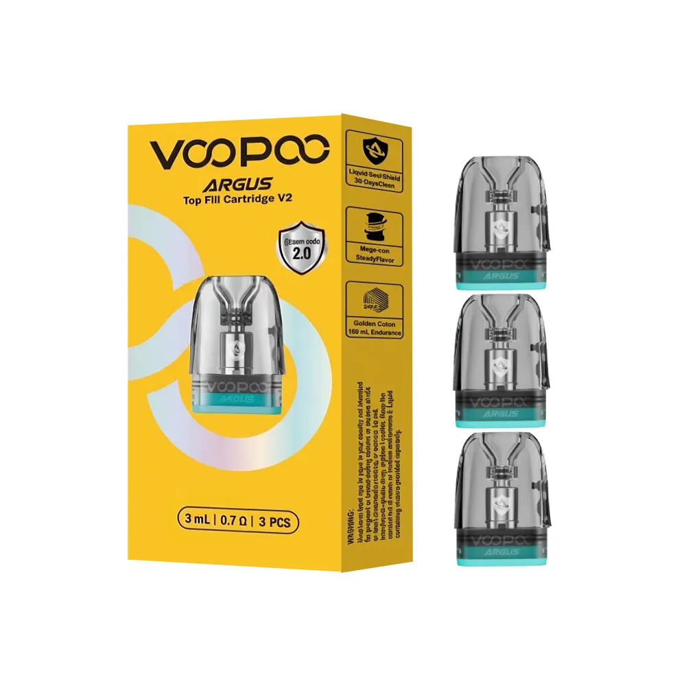 1e99e4510f064615bee1f6494ba86302.webp کارتریج ووپو آرگوس ورژن 2 تاپ فیل بسته 3 عددی 3میل بسته بندی جدید | VOOPOO ARGUS V2 TOP FILL Cartridge 3pcs 3ml (new packing) - Image 1