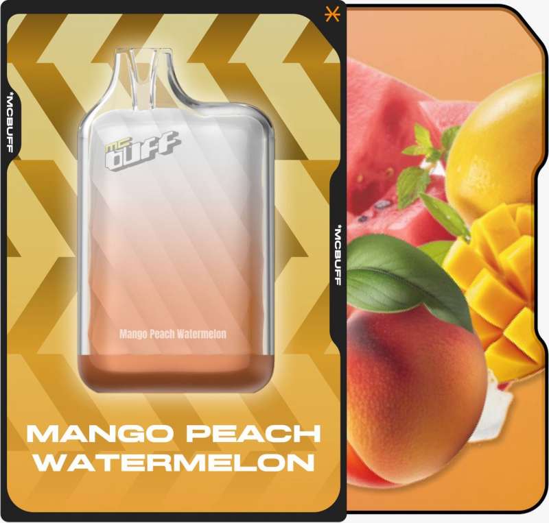 20240404_155233_843265058.jpg پاد یک بار مصرف هندوانه هلو انبه 10000 پاف | MCBUFF DISPOSABLE MANGO PEACH WATERMELON 10000 PUFF - Image 1
