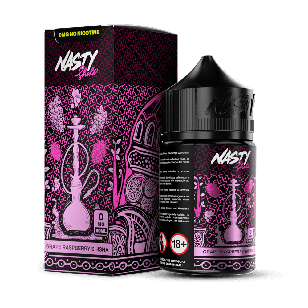 NASTY-SHISHA-GRAPE-RASPBERRY-JUICE.png جویس نستی انگور تمشک | NASTY SHISHA GRAPE RASPBERRY JUICE - Image 1
