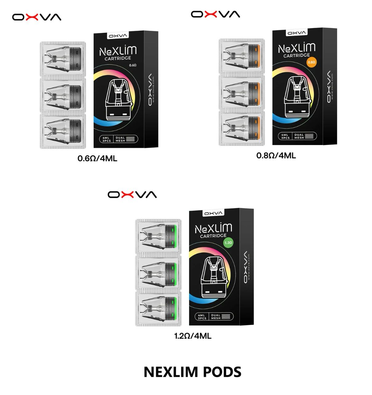 NEXLIM.jpg کارتریج اکسوا نکسلیم بسته 3 عددی | OXVA NEXLIM Cartridge 3pcs 4ml - Image 1