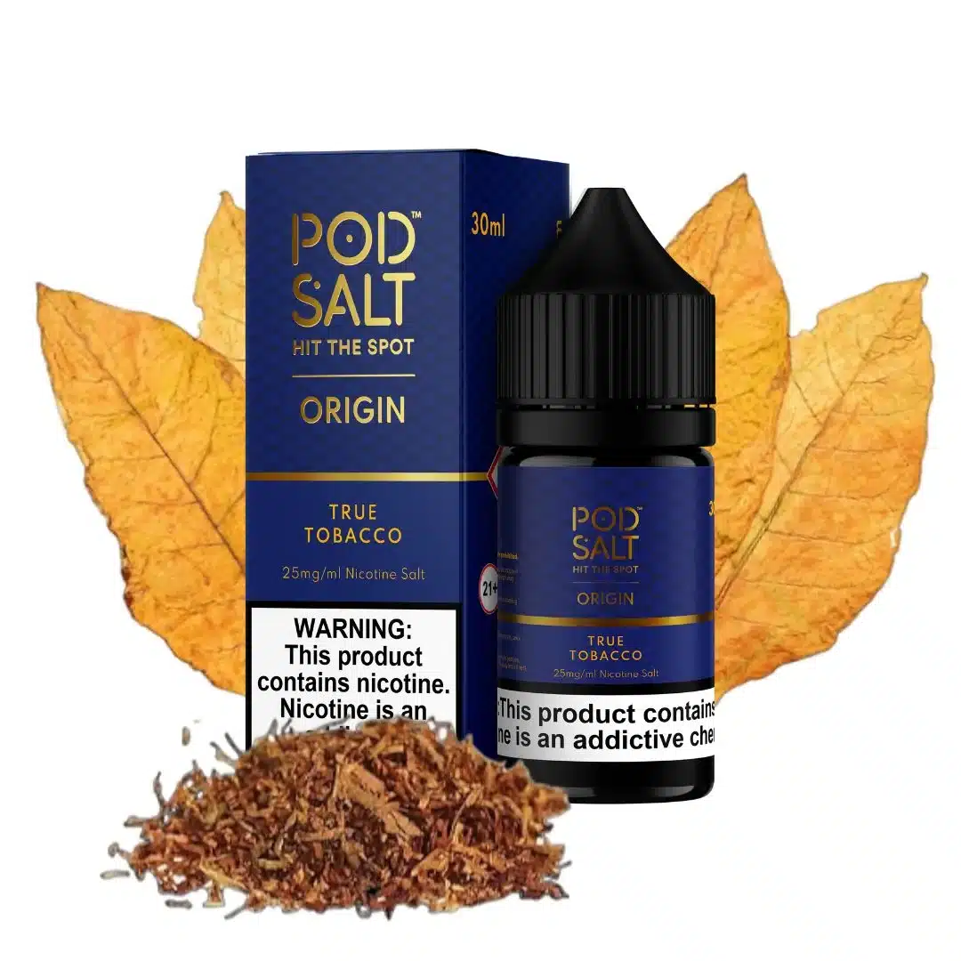 POD-SALT-TRUE-TOBACCO-30ML-25MG.webp سالت تنباکوی اصلی پادسالت Pod Salt Origin True Tobacco 30ml Nicotine Salt - Image 1