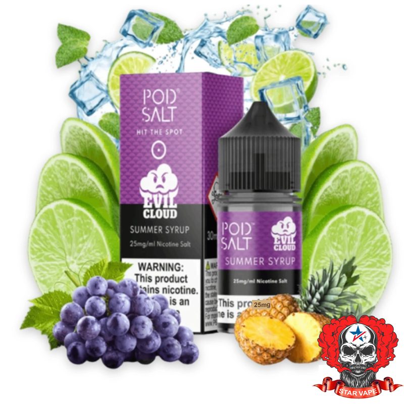 Pod-Salt-Fusion-Summer-Syrup-1.jpg سالت سامر سیروپ پادسالت PodSalt Fusion Evil Cloud Summer Syrup Salt Nicotine - Image 1