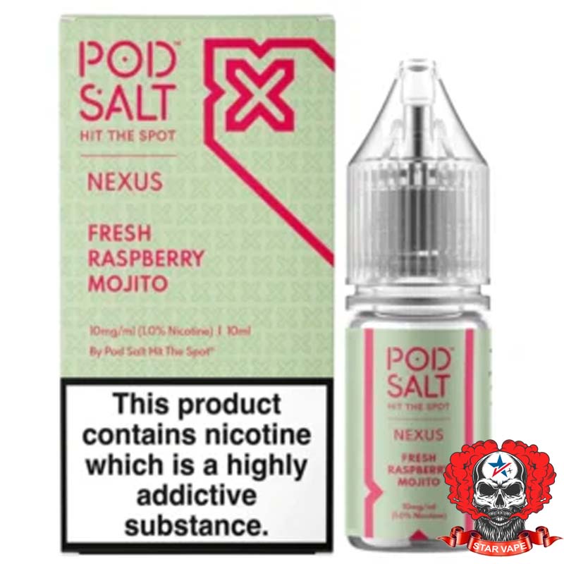 Pod-Salt-Nexus-Fresh-Raspberry-Mojito.jpg سالت موهیتو رزبری نعنا پادسالت PodSalt NEXUS Fresh Raspberry Mojito 30ml - Image 1