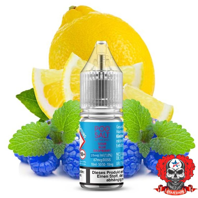 Pod-Salt-Nexus-Sour-Blue-Raspberry-1.jpg سالت تمشک آبی لیموناد پادسالت PodSalt Nexus Sour Blue Raspberry Salt Nicotine ICE EDITION - Image 1