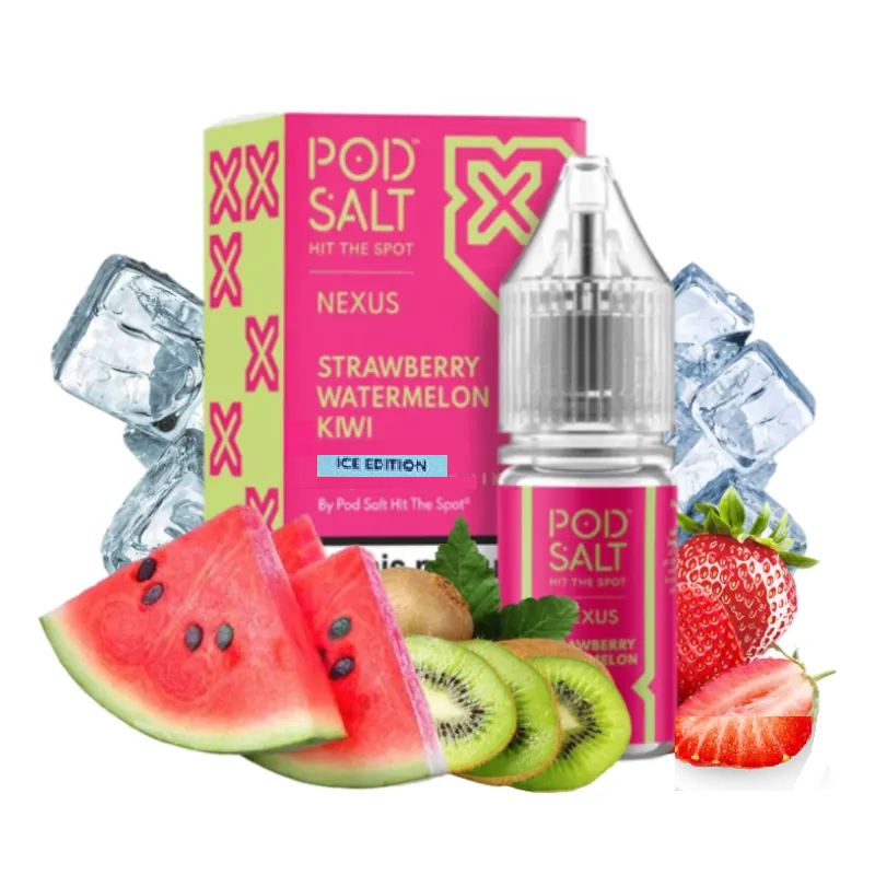 PodSalt-NEXUS-STRAWBERRY-Watermelon-KIWI-ICE-EDITION-30ml-Nicotine-Salt.png سالت توت فرنگی هندوانه کیوی یخ پادسالت | PodSalt NEXUS STRAWBERRY Watermelon KIWI ICE EDITION 30ml Nicotine Salt - Image 1