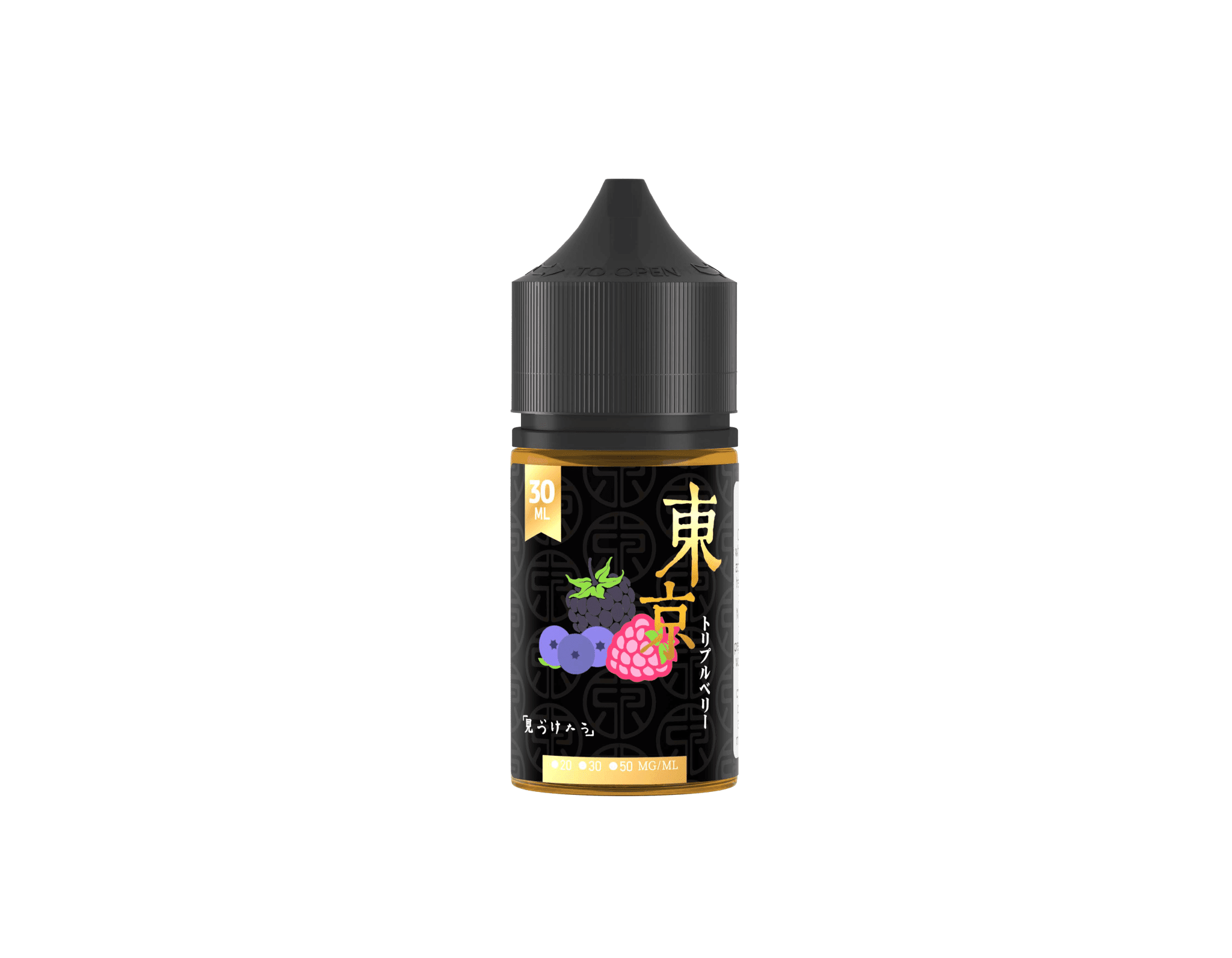 Tokyo-Triple-Berries-Saltnic.png سالت تمشک توت فرنگی زغال اخته توکیو | TOKYO GOLDEN TRIPLE BERRIES NICOTINE SALT - Image 1