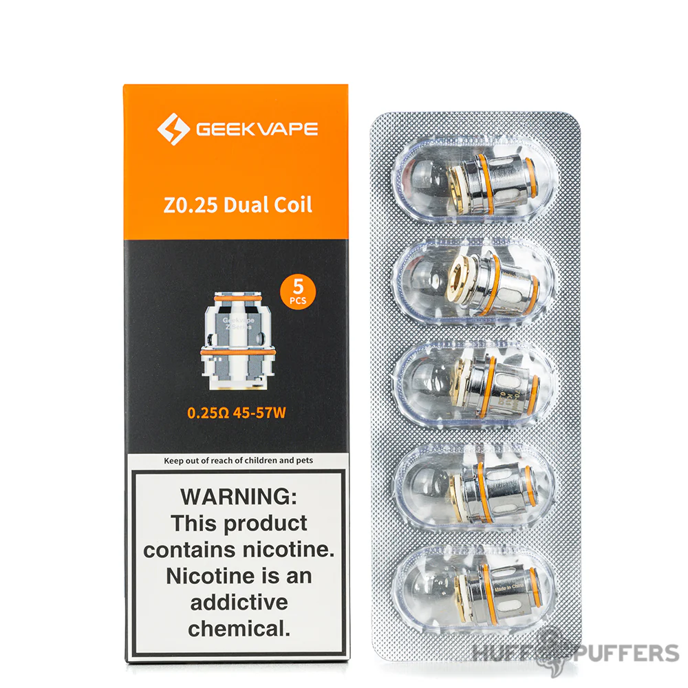 geekvape-z-0.25-ohm-dual-coils.webp کویل گیک ویپ دوال زد بسته 5 عددی | GEEKVAPE Z Series Dual COIL - Image 1