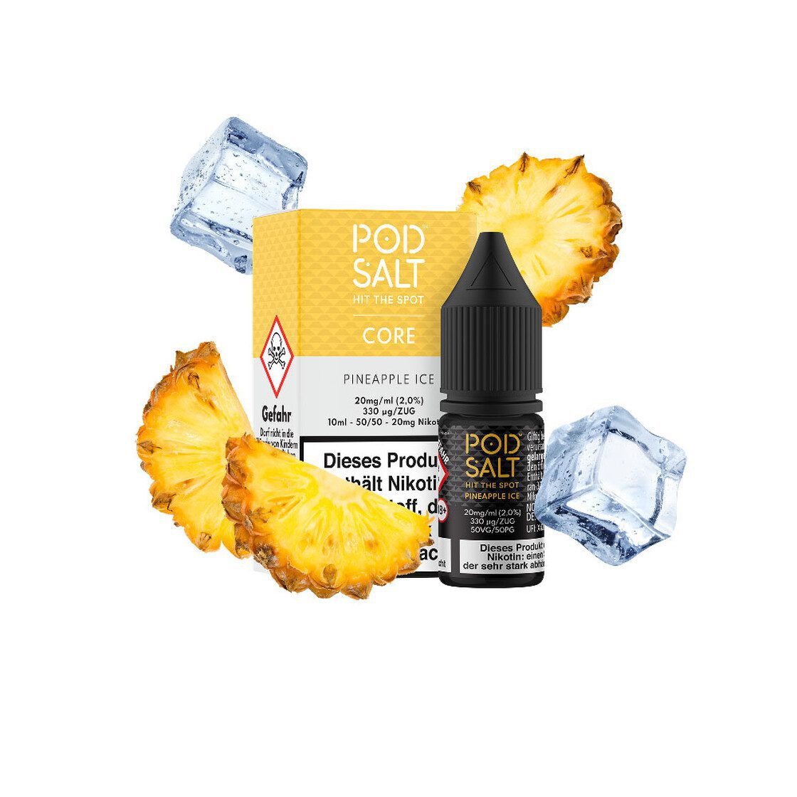 pod-salt-core-pineapple-ice-nikotinsalz-liquid-20mg.jpg سالت آناناس یخ پادسالت PodSalt core pineapple ICE Salt Nicotine - Image 1