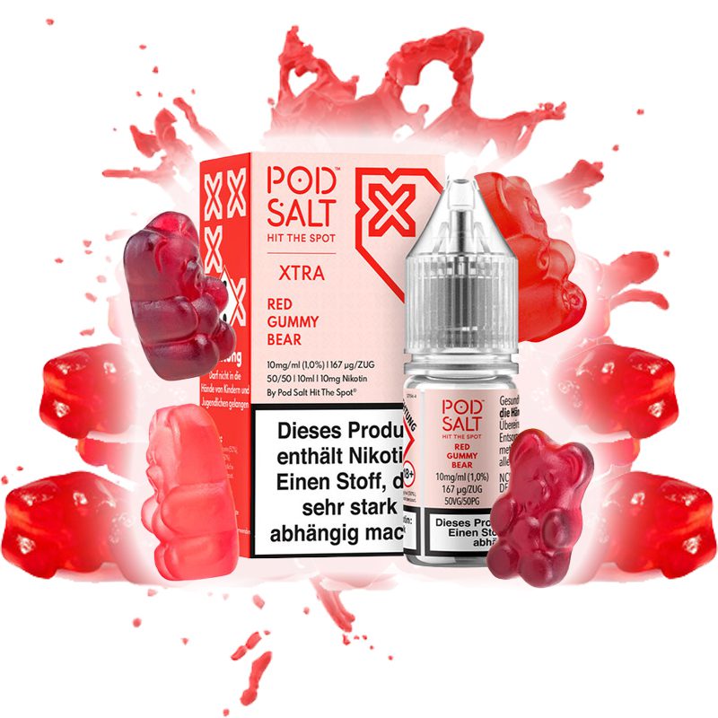 red-gummy-bear.jpg سالت خرس پاستیلی قرمز پادسالت Pod Salt Nexus Red Gummy Bear 30ml Nicotine Salt - Image 1